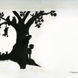 Tree, child and animal silhouettes [graphic]   circus tents / Nancy Hart Stieber.