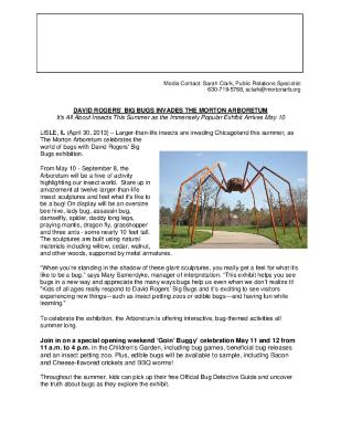 Big Bugs Exhibition Press Release