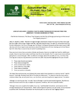 Arbor Day Tree Tagging Press Release
