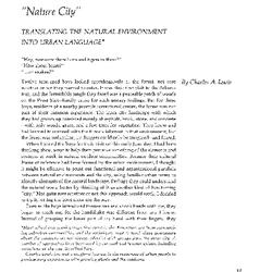 “Nature City”: Translating the Natural Environment into Urban Language