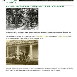 September 2019: Joy Morton, Founder of The Morton Arboretum