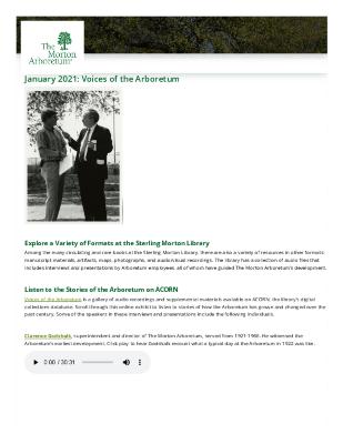 January 2021: Voices of the Arboretum