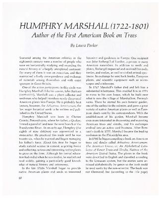 Humphry Marshall (1722-1801): Author of the First American Book on Trees
