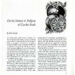 On the Nature & Pedigree of Garden Seeds