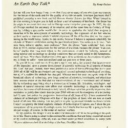 An Earth Day Talk