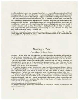 Planting a Tree: From a Letter by Loren Eiseley