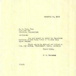 1938/11/14: E. L. Kammerer to H. J. Ohms Inc.