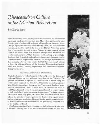 Rhododendron Culture at the Morton Arboretum