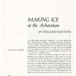 Making Ice at the Arboretum (in the Good old Days)