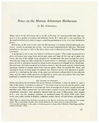 Notes on the Morton Arboretum Herbarium