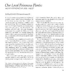 Our Local Poisonous Plants: How Poisonous Are they?