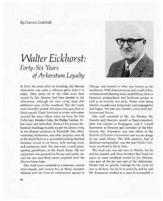 Walter Eickhorst: Forty-Six Years of Arboretum Loyalty