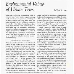 Environmental Values of Urban Trees