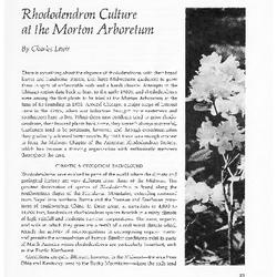 Rhododendron Culture at the Morton Arboretum