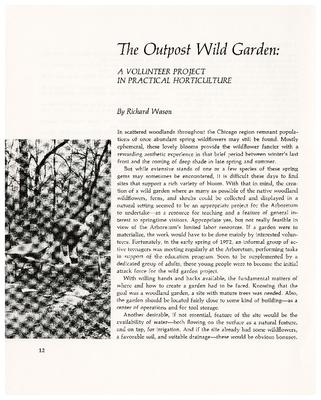 The Outpost Wild Garden: a Volunteer Project in Practical Horticulture