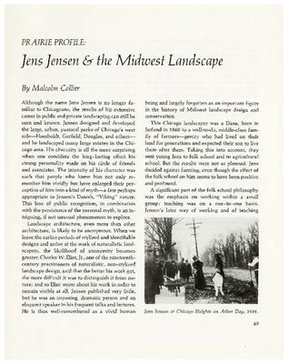 Prairie Profile: Jens Jensen & the Midwest Landscape
