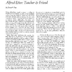 Alfred Etter: Teacher & Friend