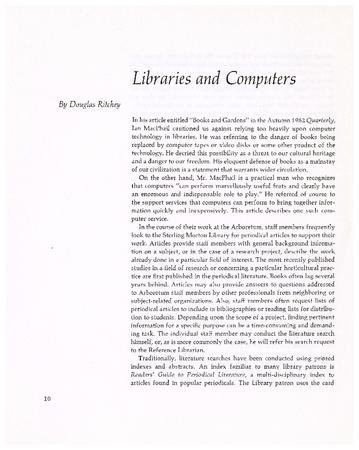 Libraries and Computers