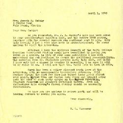 1949/04/01: E. L. Kammerer to Jean Morton Cudahy