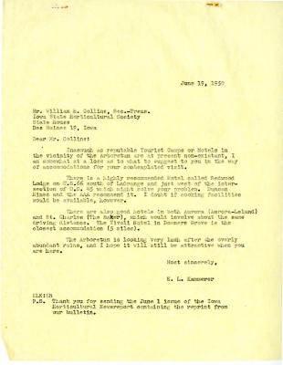 1950/06/19: E. L. Kammerer to William H. Collins
