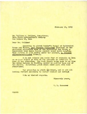 1949/02/18: E. L. Kammerer to William H. Collins