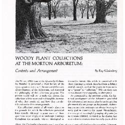 Woody Plant Collections at the Morton Arboretum: Content and Arrangement