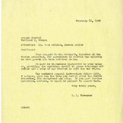 1949/02/18: E. L. Kammerer to Dean Collins