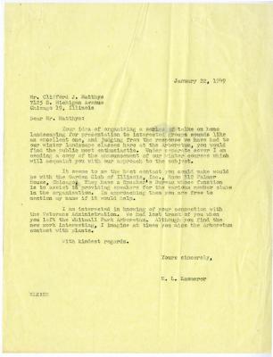 1949/01/22: E. L. Kammerer to Clifford J. Matthys