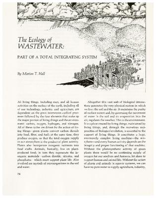 The Ecology of Wastewater: Part of a Total Integrating System