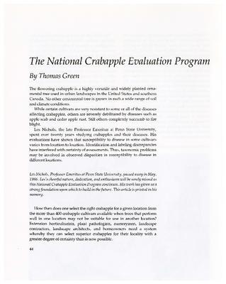 The National Crabapple Evaluation Program