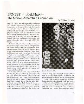 Ernest J. Palmer – The Morton Arboretum Connection