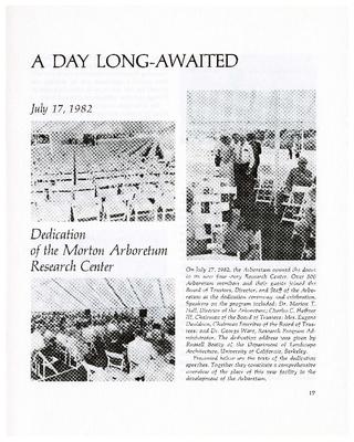 A Day Long-Awaited: Dedication of the Morton Arboretum Research Center, July 17, 1982