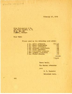 1930/02/27: E. L. Kammerer to Otto Katzenstein & Co.