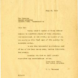 1932/07/29: E. L. Kammerer to Director of the Arnold Arboretum