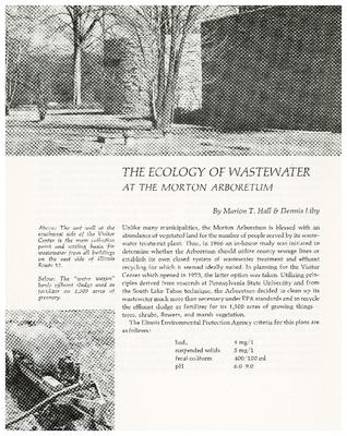 The Ecology of Wastewater at the Morton Arboretum