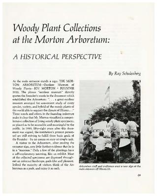 Woody Plant Collections at the Morton Arboretum: A Historical Perspective