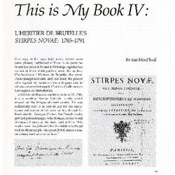 This is My Book IV: L’Heritier de Brutelle’s Stirpes Novae; 1785-1791