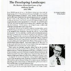 The Developing Landscape: The Morton Arboretum Comes of Age, Anthony Tyznik, 1953-1993