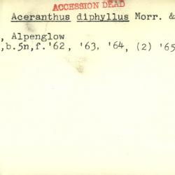 Plant Records Card Catalog, Aceranthus (barrenwort)