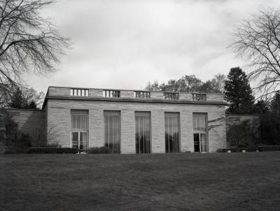 Thornhill Conference Center, view of lecture room exterior from south lawn