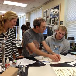 Andrew Hipp with AP Biology students at Downers Grove North High School