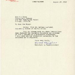 1929/08/27: Howard L. Hughes to Norma J. Bryan