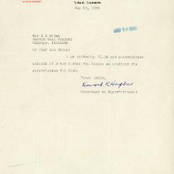 1929/05/16 : Howard L. Hughes to Norma J. Bryan