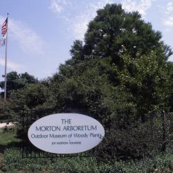 The Morton Arboretum's East Entrance with Arboretum Sign
