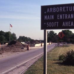 The Morton Arboretum Main Entrance Sign on Route 53