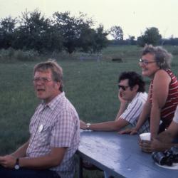 Craig Johnson and Prairie Volunteers at a Prairie Volunteer Picnic 