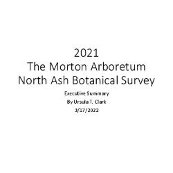 North Ash Botanical Survey Executive Summary Presentation