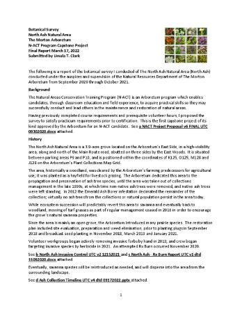 North Ash Natural Area Botanical Survey Final Report