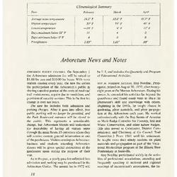 Arboretum News and Notes