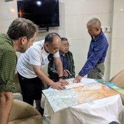 Reviewing Maps for 2018 NACPEC Expedition in Hubei, China